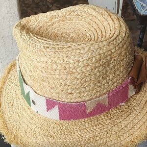 ORIJINAL raffia Straw Hat with handwoven hat band